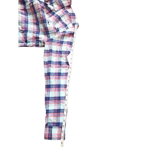 Vineyard vines Linen blend Classic fit button up shirt plaid mens SMALL - Picture 6 of 8